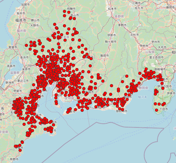 前シーズン8ヵ月間の実績MAP